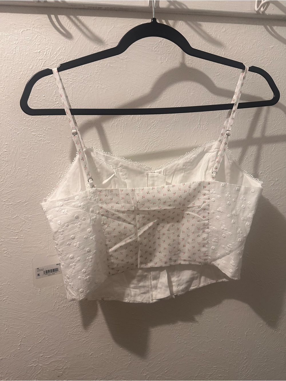 Altar'd State White Corset Floral Spaghetti-Strap Crop Top - Picture 6 of 6